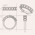 2.1ct 7 Stone Oval Natural Diamond Eternity Ring in 18ct Gold