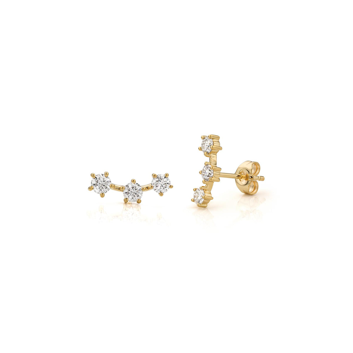 9ct Gold & Diamond Trio Stud Earrings