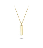9ct Gold Vertical Bar Necklace for engraving