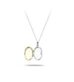 Two tone 9ct Gold and Silver Locket Necklace