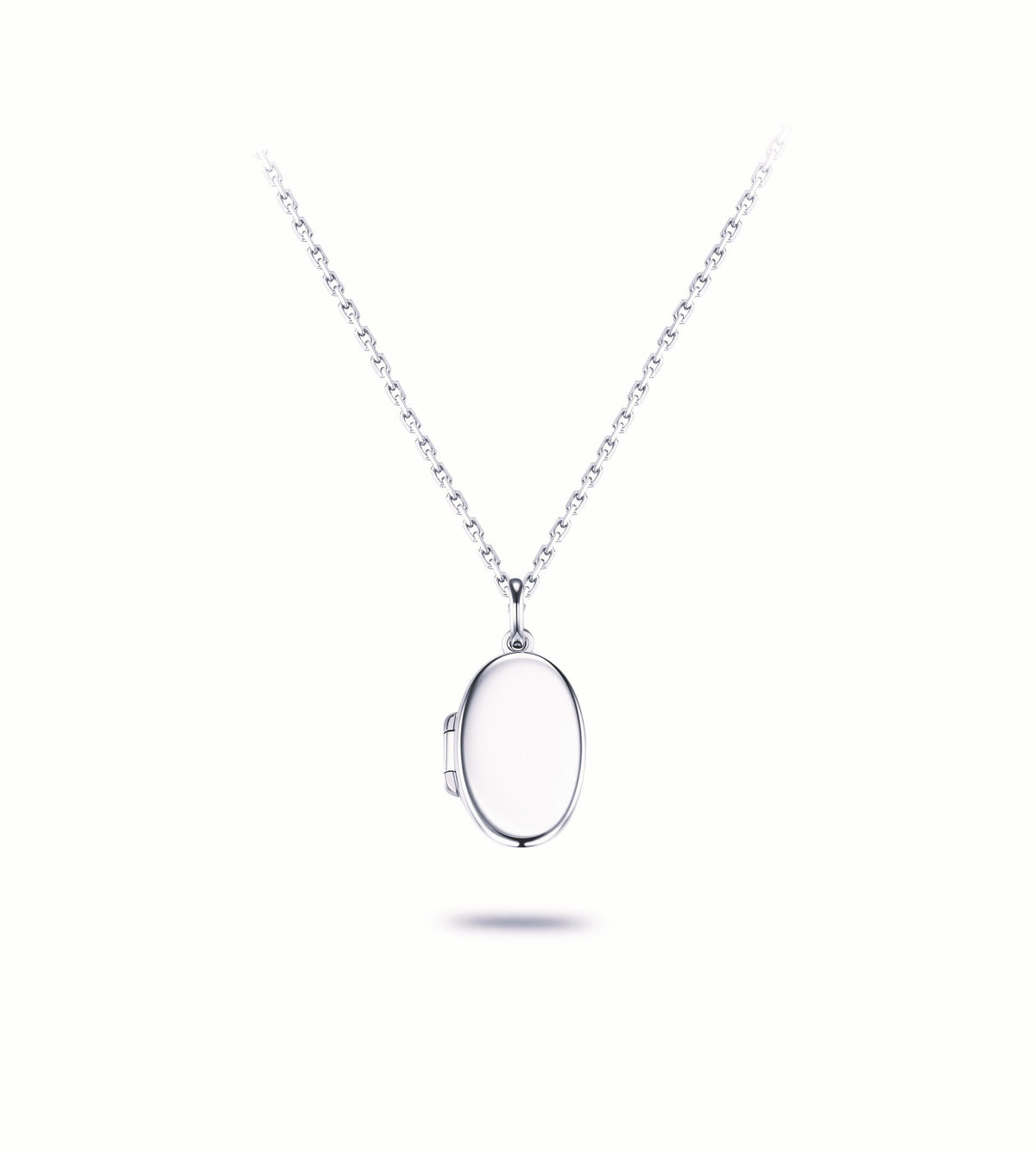 Oval Silver Locket Necklace