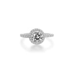 Platinum 1.15ct Halo Natural Diamond Ring in Platinum