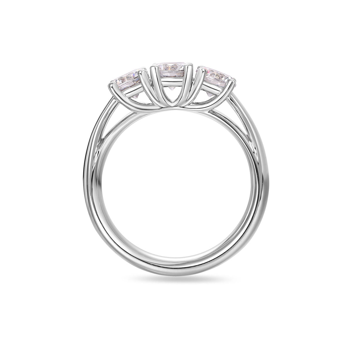 Platinum 3 Stones 1.50ct Natural Diamond Ring