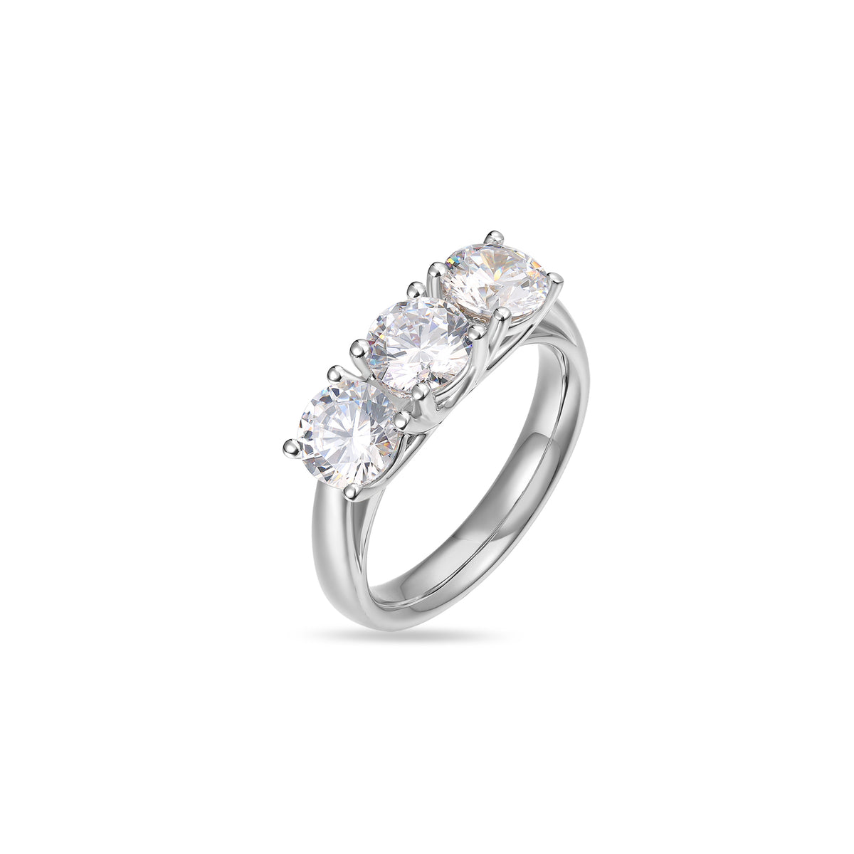3 Stone Platinum & Diamond Ring 2.25ct Natural