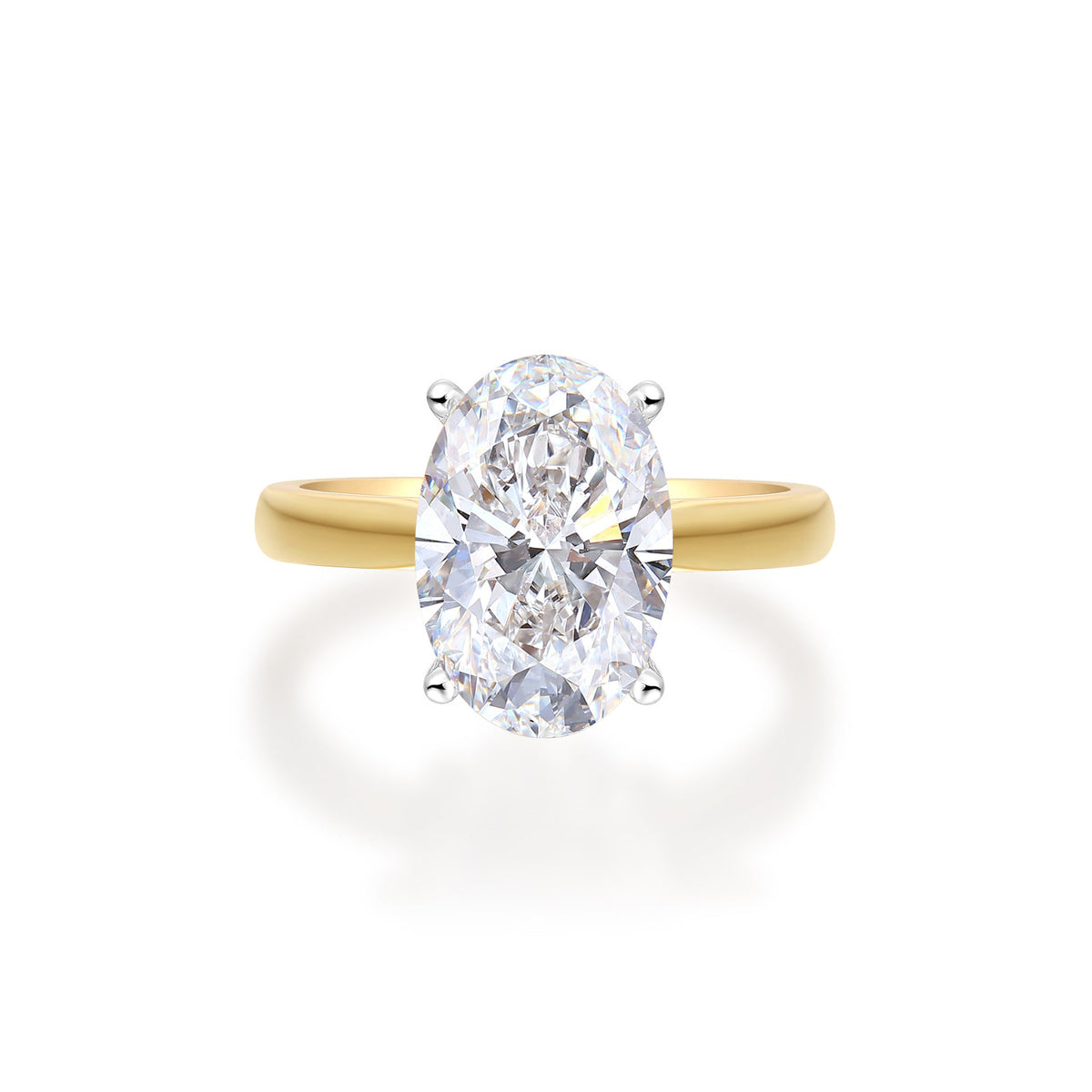 18ct Gold Oval 3ct Natural Diamond Ring