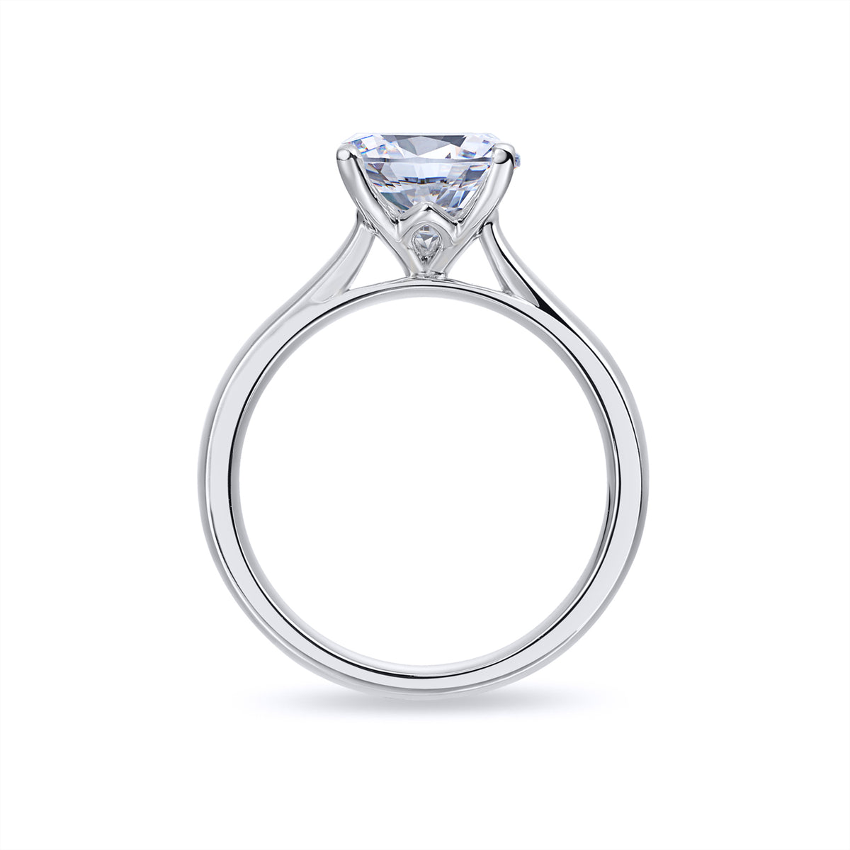 Platinum 3ct Oval Natural Diamond Ring