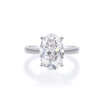 Platinum 3ct Oval Natural Diamond Ring