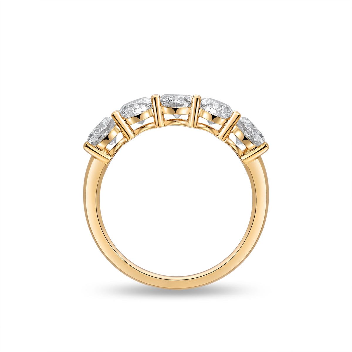 1.5ct Oval Eternity Band 5 Lab Diamonds