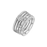 Silver Rub-over Baguette Ring