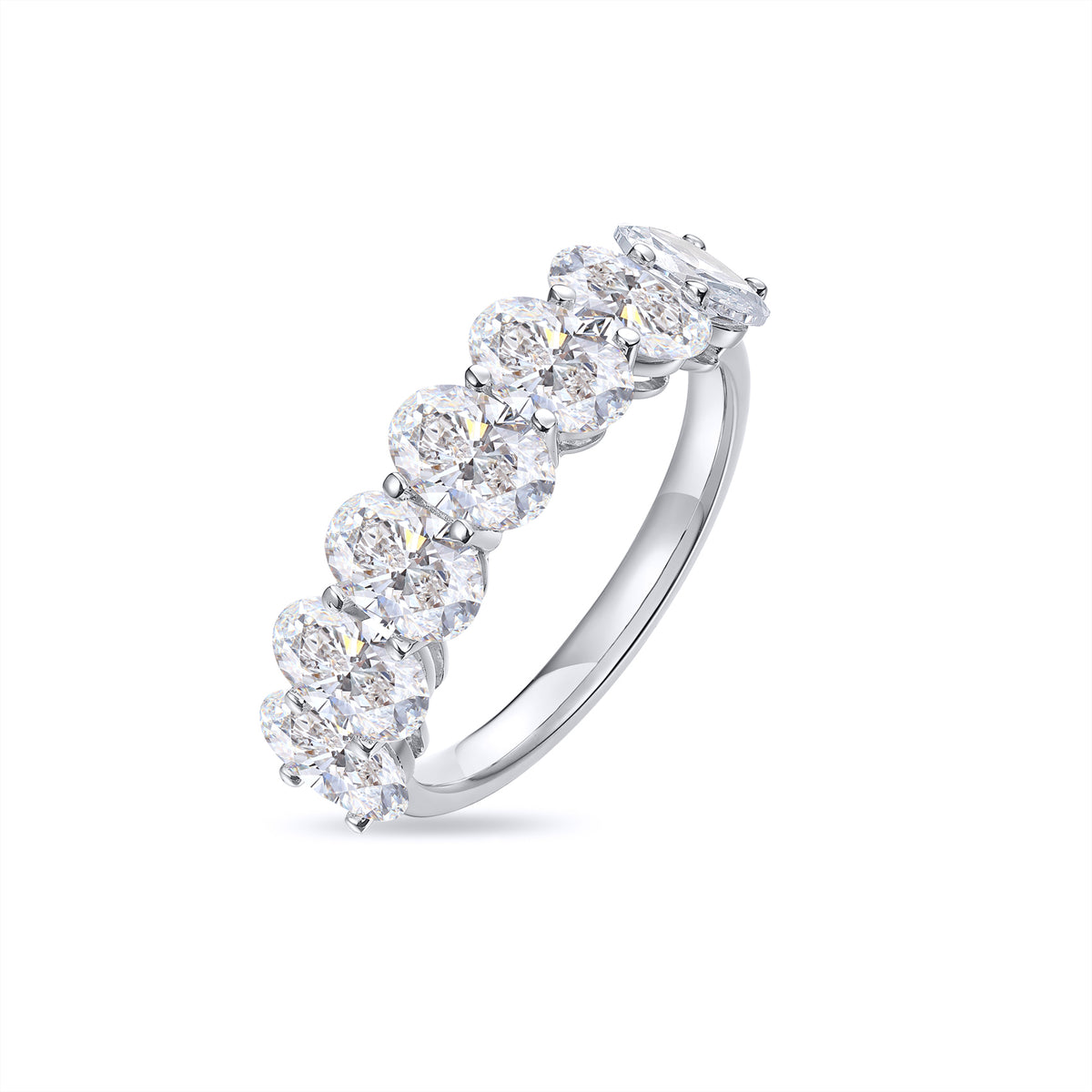 2.1ct oval eternity band 7 Lab Diamonds in Platinum