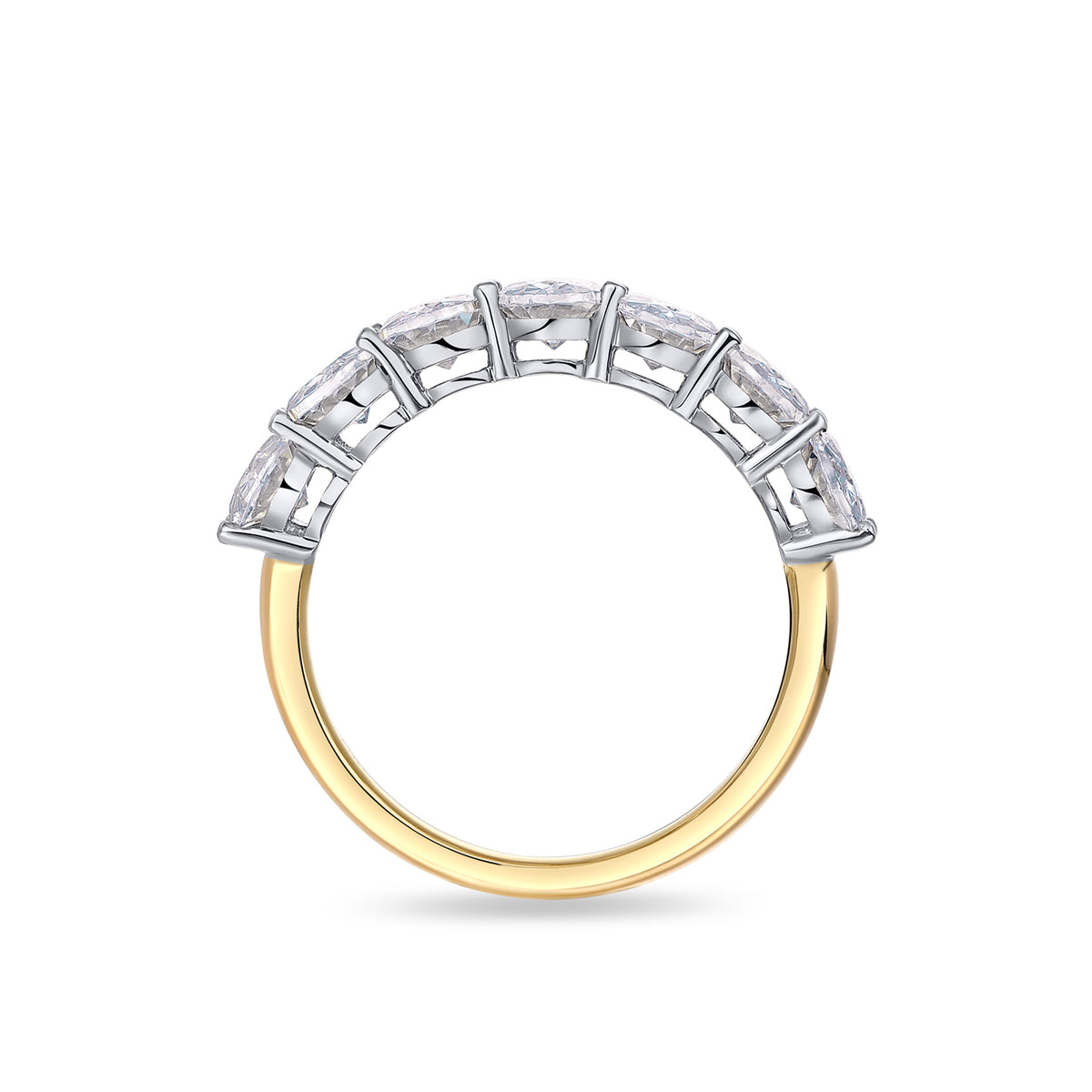 2.1ct 7 Oval Lab Diamond Eternity Ring in 18ct Gold