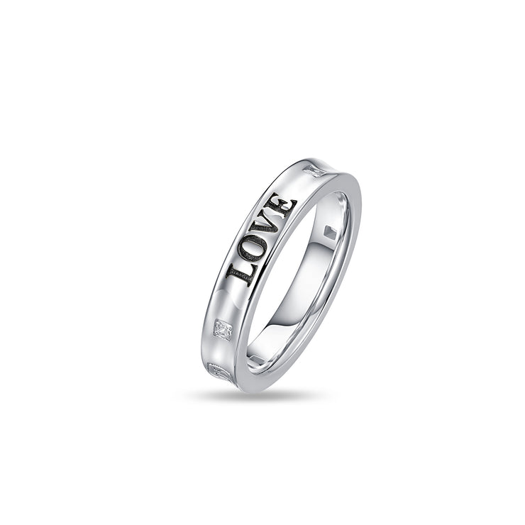 Silver Chunky Love Ring