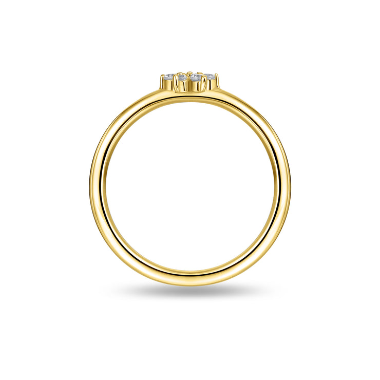 9ct Gold CZ Flower Ring
