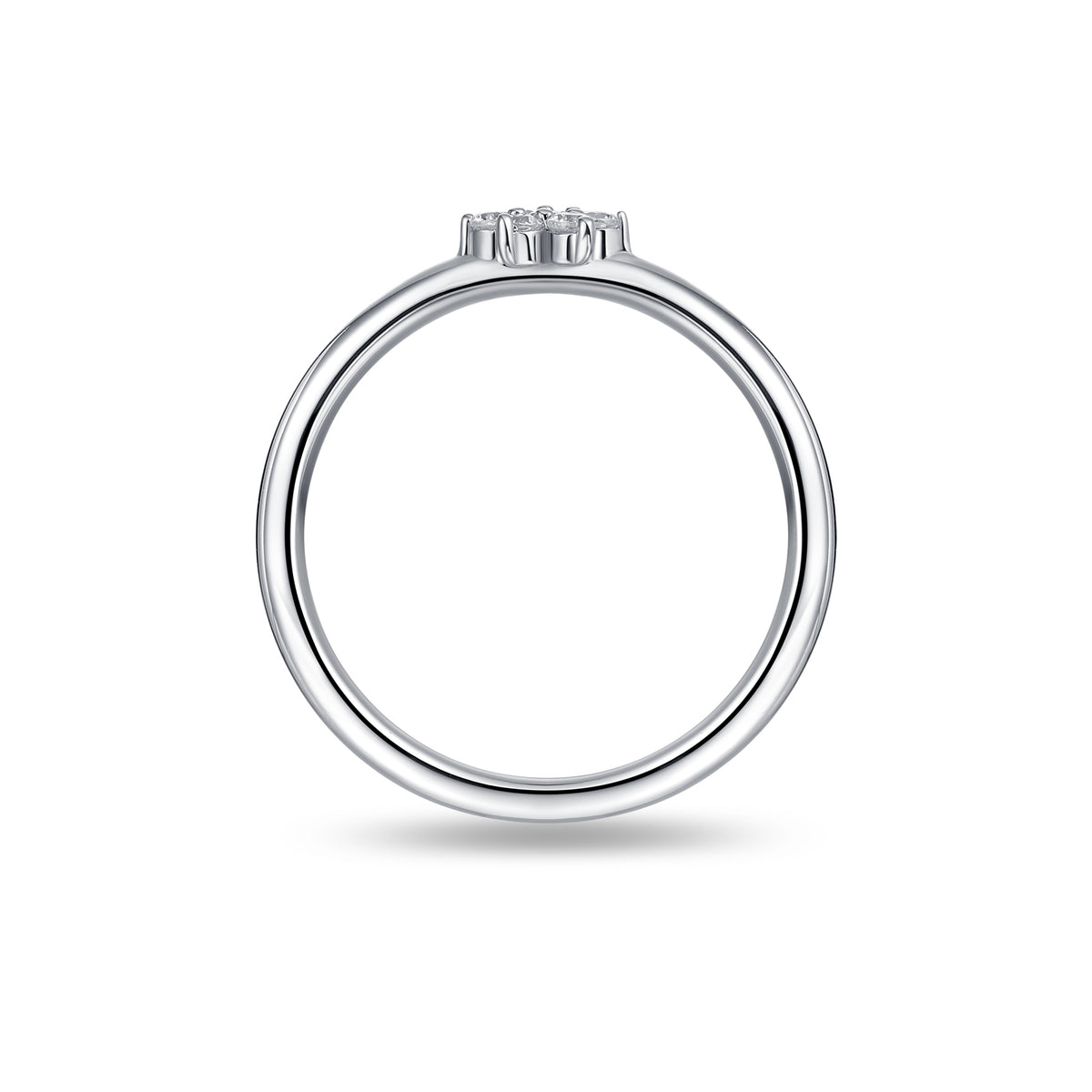 Stone Set Silver Flower Ring