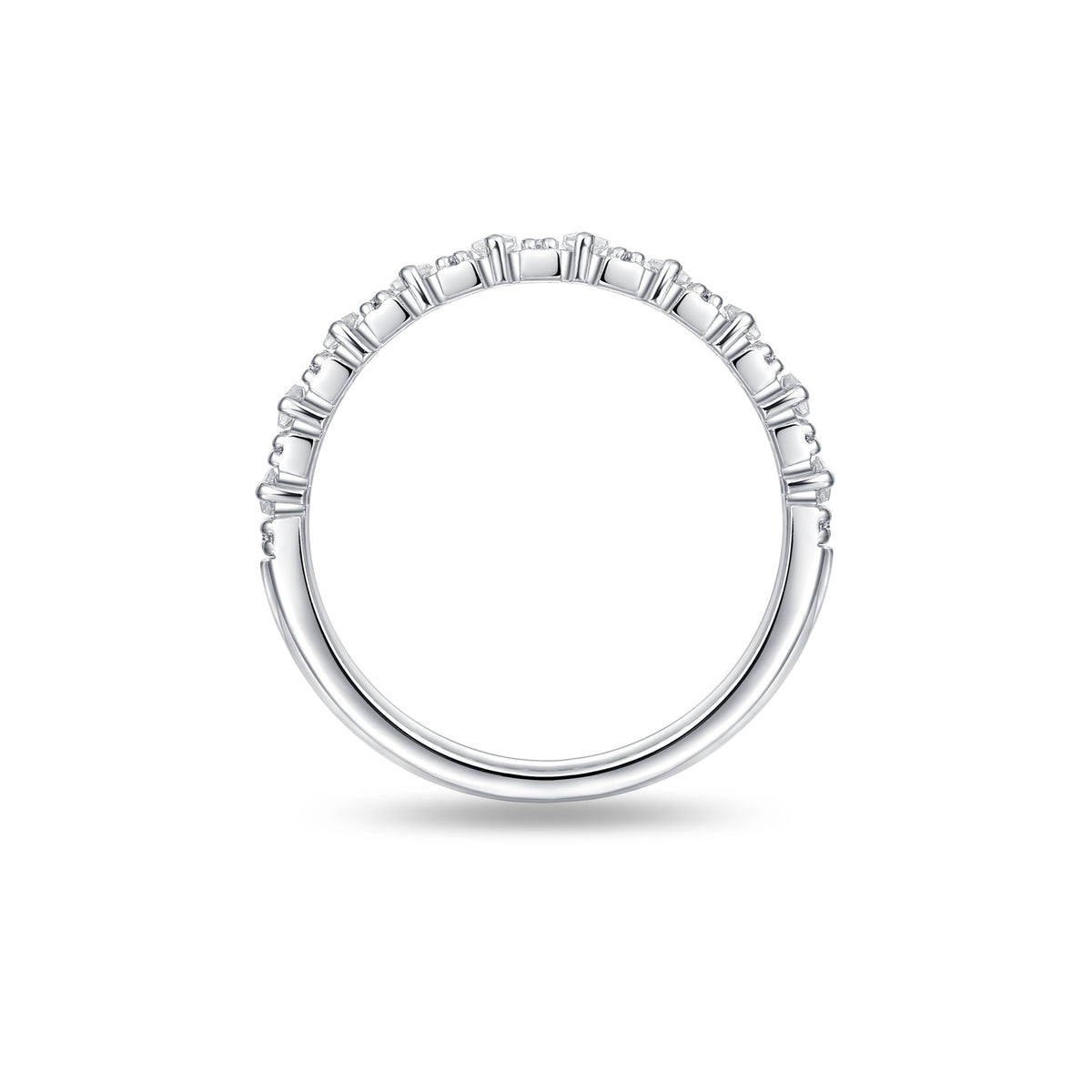 0.77ct Lab Diamond Round and Baguette Eternity Band