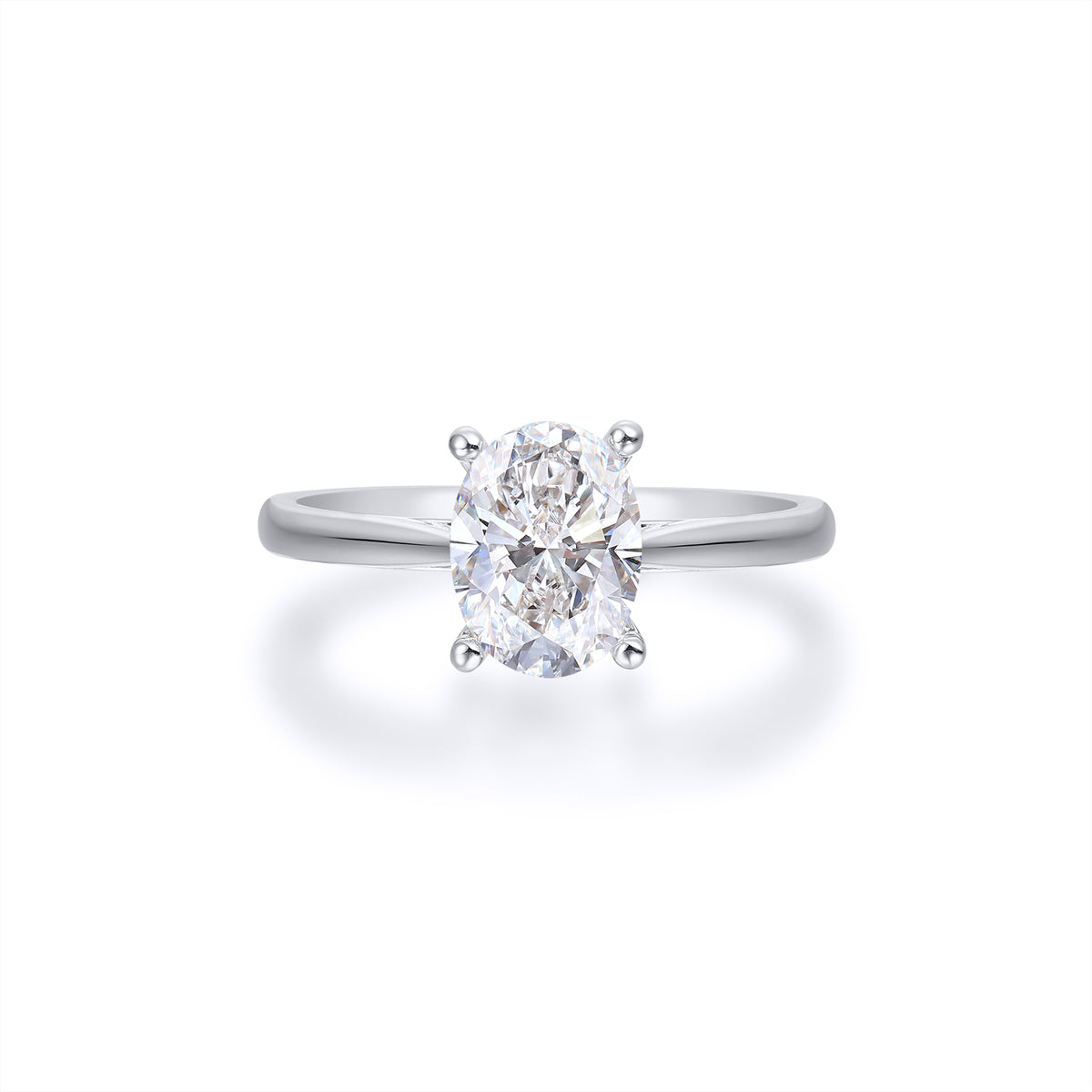 1.5ct Oval Natural Diamond Solitaire Ring in Platinum