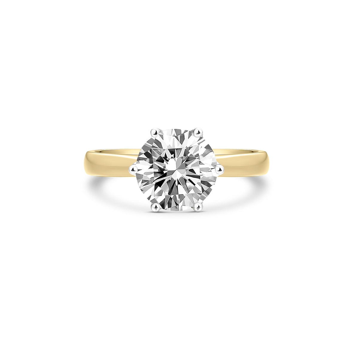 2ctRound Lab Diamond Solitaire with 6 claws 18ct Gold