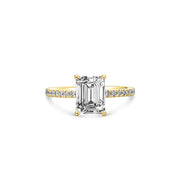 18ct Gold 2ct Emerald Cut Lab Diamond Ring