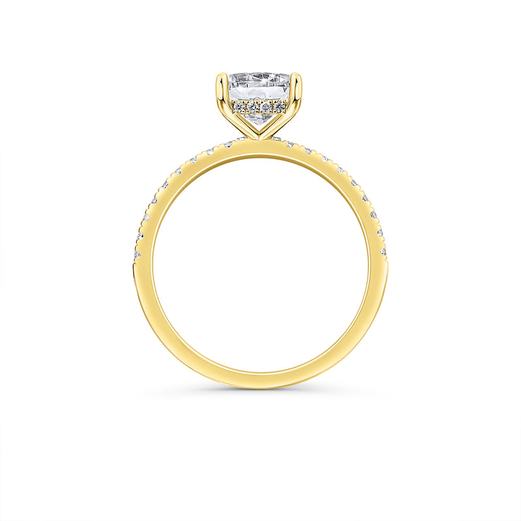 18ct Gold 2ct Emerald Cut Lab Diamond Ring