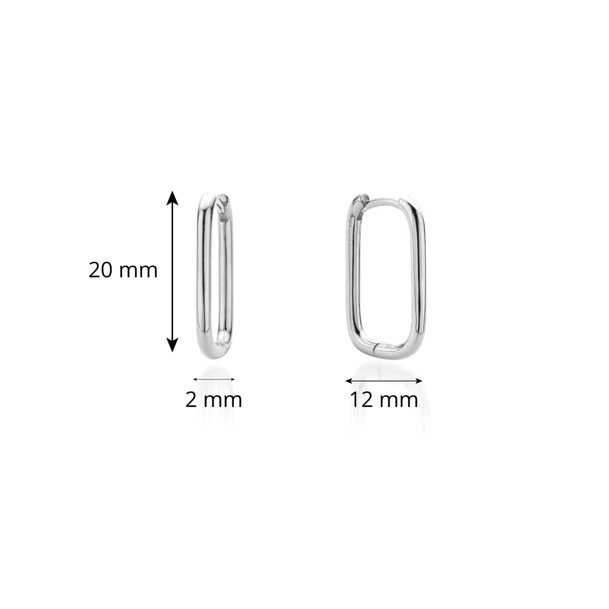 Silver Rectangle Hoop Earrings