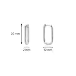 Silver Rectangle Hoop Earrings