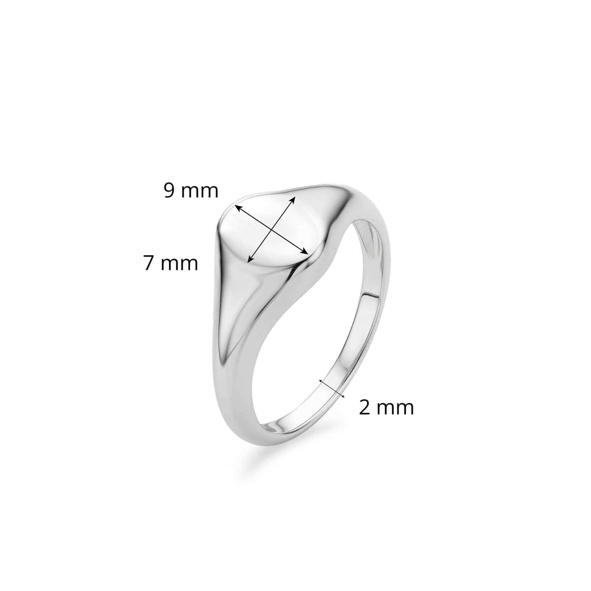 Engravable Silver Oval Signet Ring