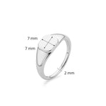 Engraving Silver Octagon Signet Ring
