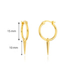 9ct Gold Spike Hoop Earrings