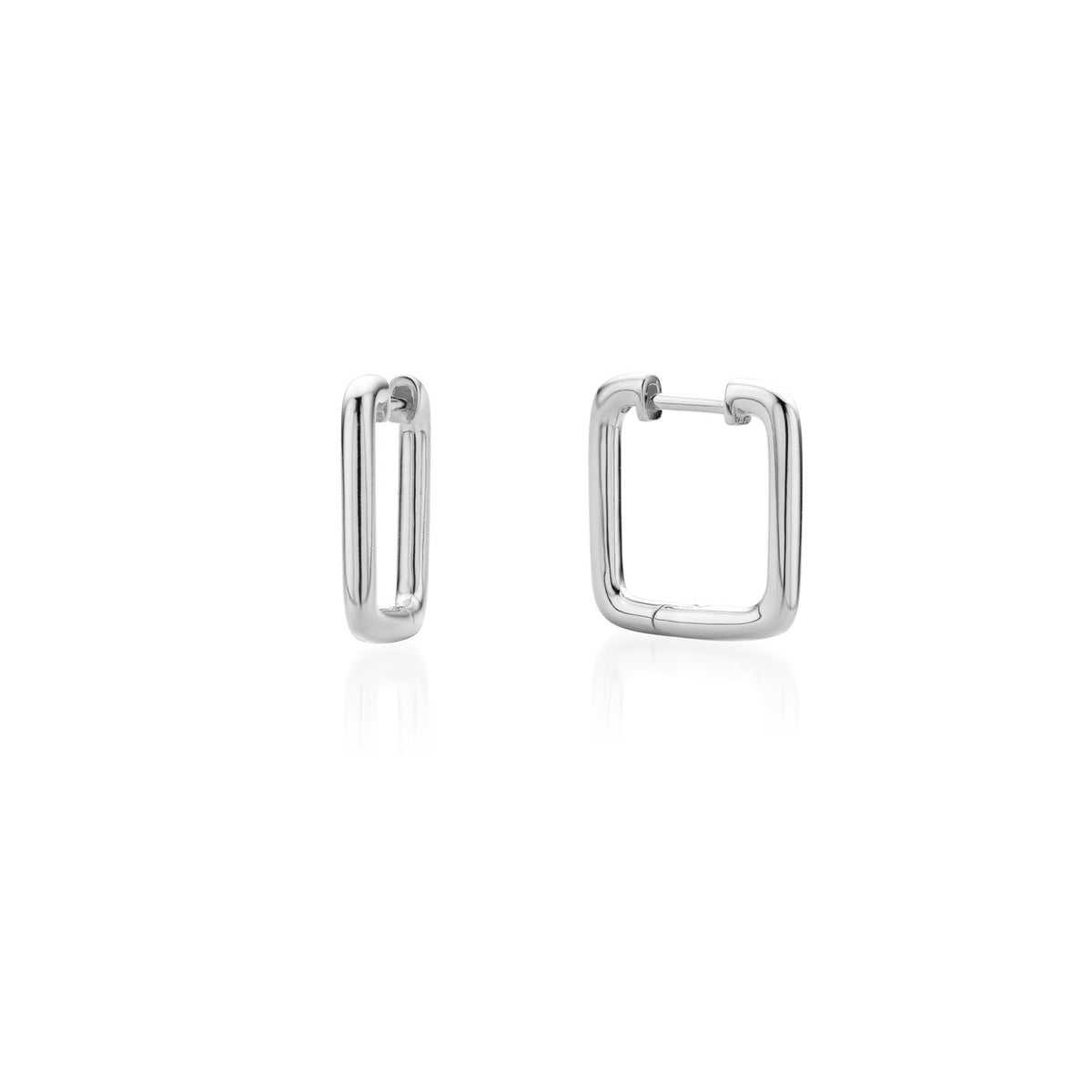 Silver Square Hoop Earrings