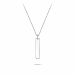Silver Vertical Bar Necklace for engraving