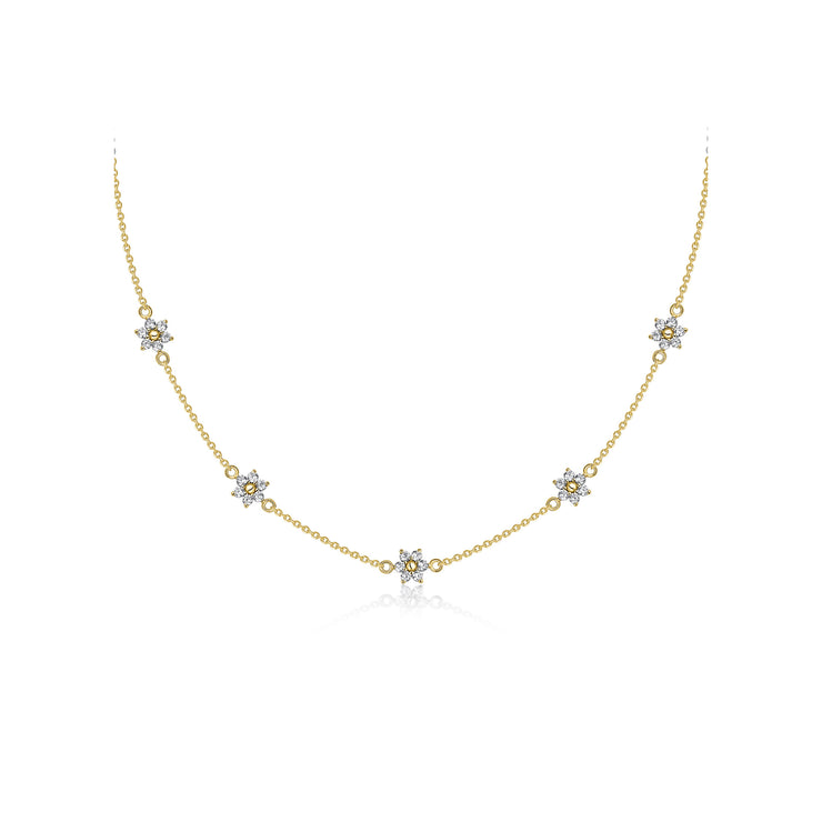 9ct Gold Mini Flower Necklace