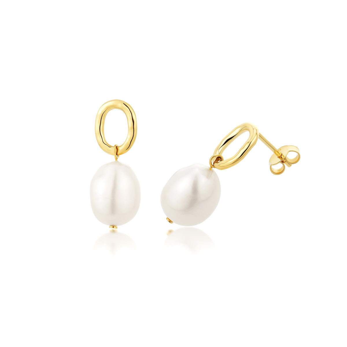 9ct Gold Pearl Drop Earrings