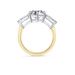 2.6ct Round with tapered Baguettes Diamond Ring 18ct Gold