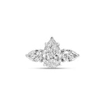 4.5ct Pear Three Stone Lab Diamond Ring in Platinum