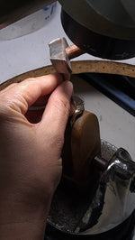 0.53ct Round Lab Diamond set in an organic shape 18ct gold band