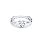 .50ct Round Natural Diamond set in an organic shape Platinum band