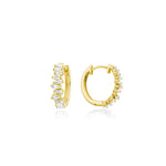 9ct Gold Multi Stone Hoop Earrings