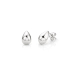 Silver Teardrop Pear Stud Earrings