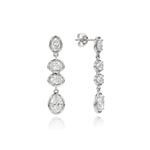 1.78ct Oval Lab Diamond Drop Earrings in Platinum