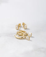 0.88ct Radiant Lab Diamond Hoop Earrings in 9ct Gold