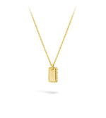 9ct Gold Engravable Rectangle Tag Necklace