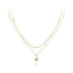 9ct Gold double chain star necklace