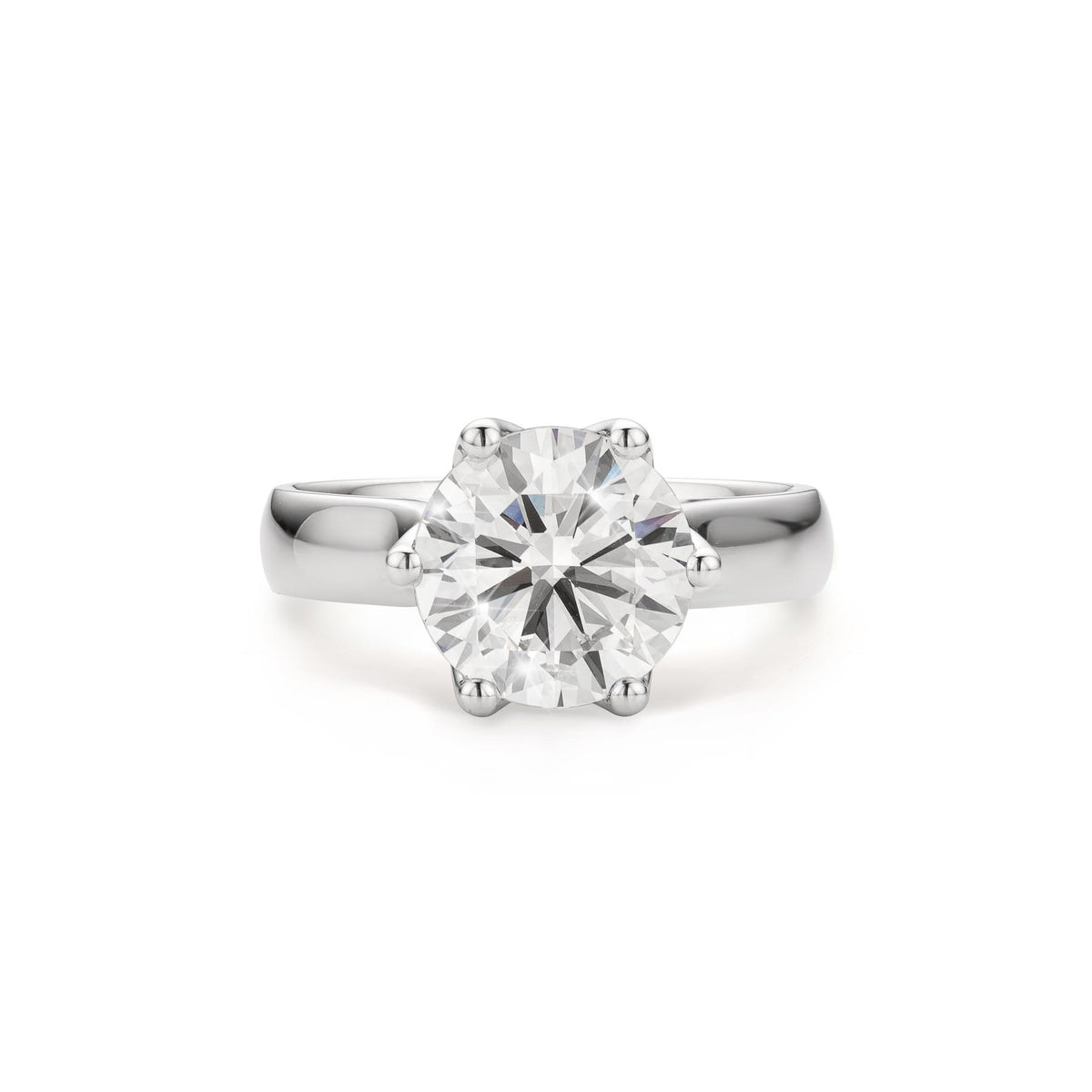 4ct Round Lab Grown Diamond Solitaire Ring in Platinum