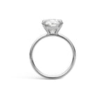 3ct Round Lab Diamond Solitaire with wide flat band in Platinum
