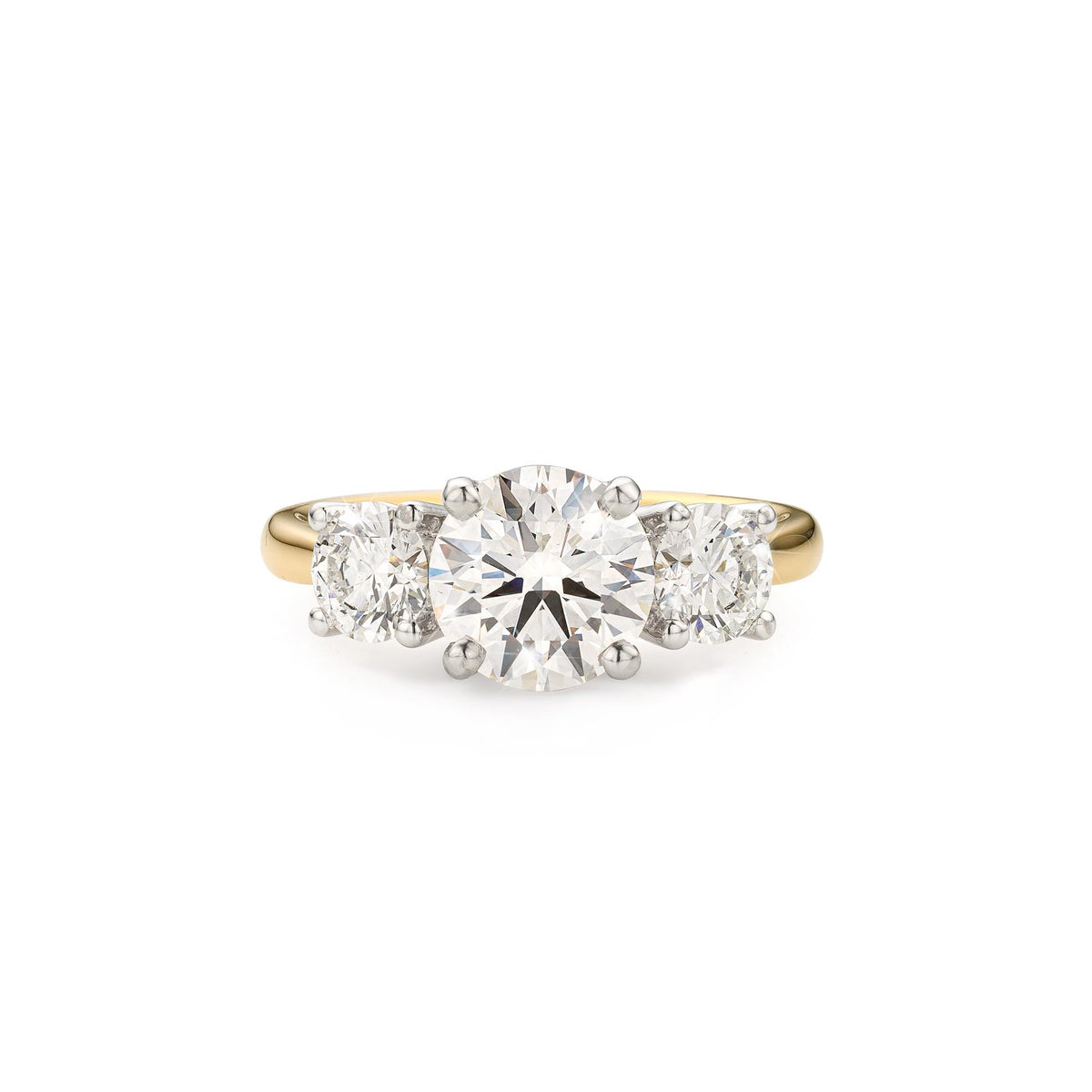 Three Stone 3ct Lab Diamond Ring