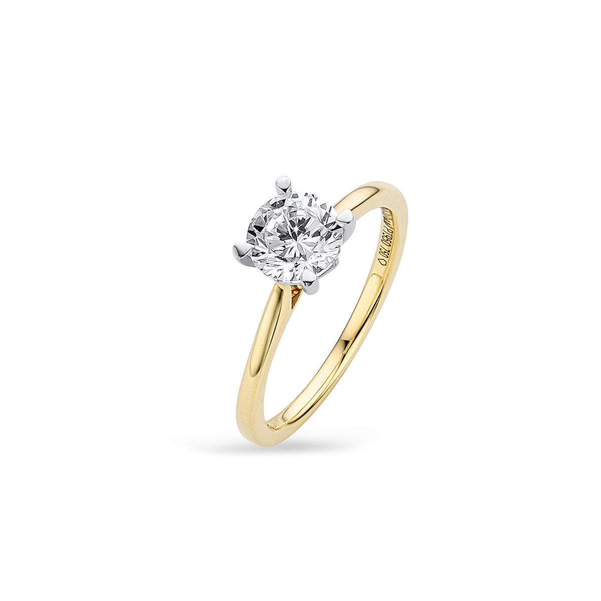 1ct Round Natural Diamond Solitaire Ring