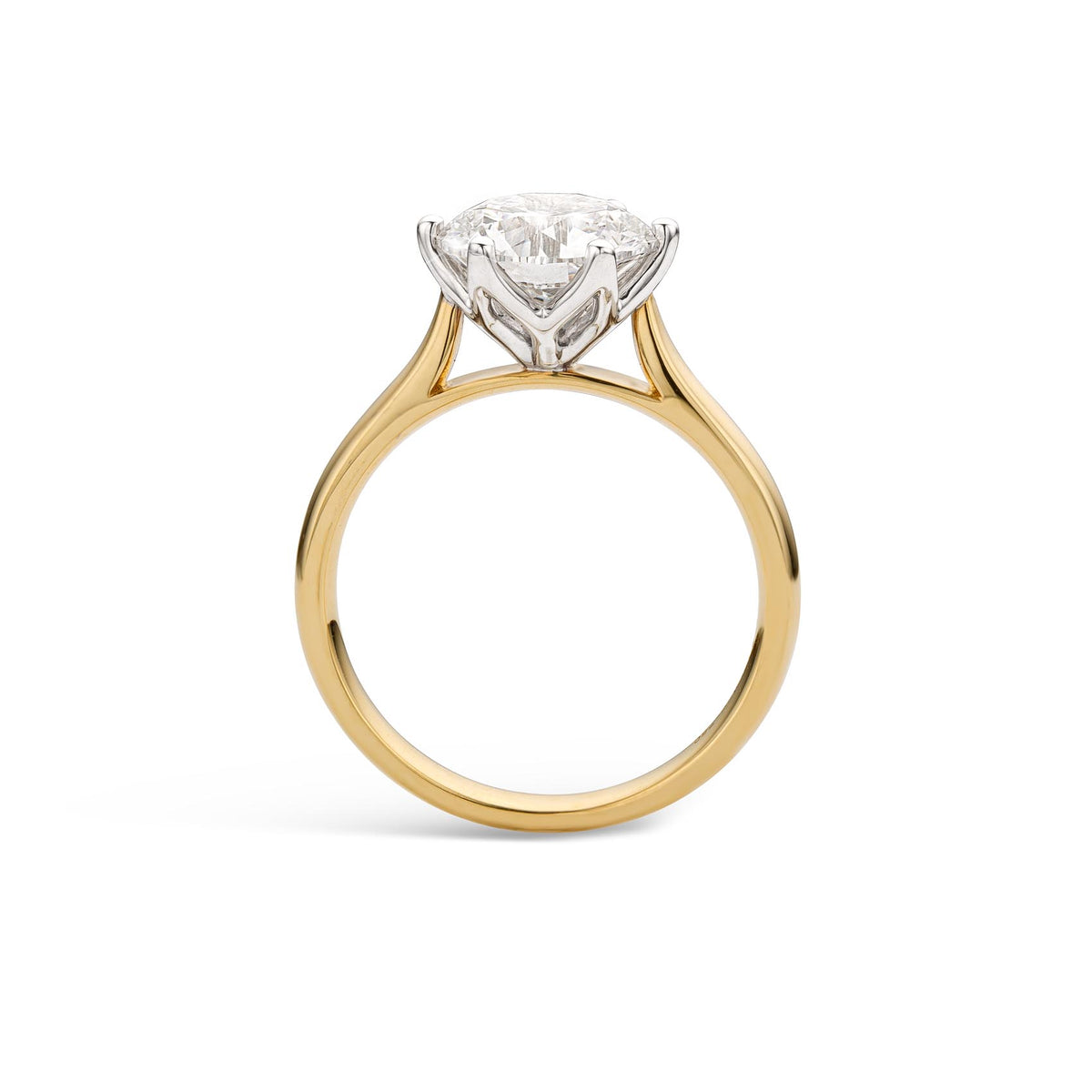 Round 3ct Lab Diamond Solitaire 6 claws