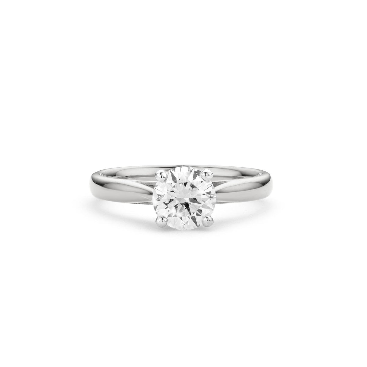 1.5ct Round 4 claw Platinum Lab Diamond Ring