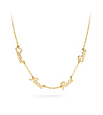 Gold necklace with four customisable names