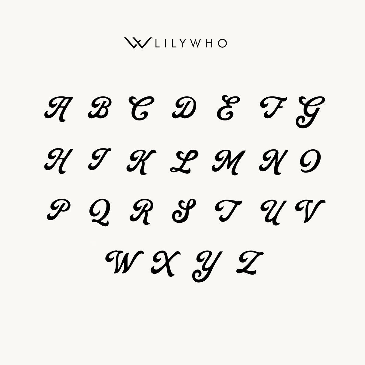 Silver Vintage Script Initial Necklace